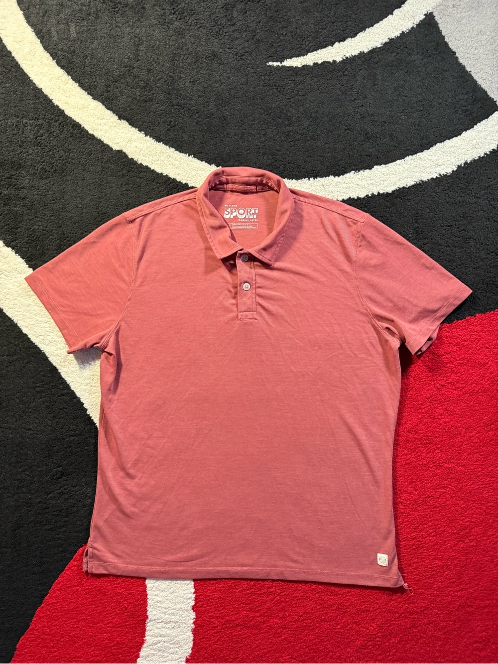 Marine Layer Polo Shirt Mens Medium Light Red Weekend Sport Golf Casual Preppy